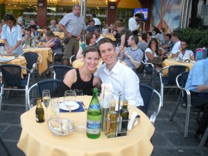 Ann Taylor and Dan enjoying dinner at Fauno Bar