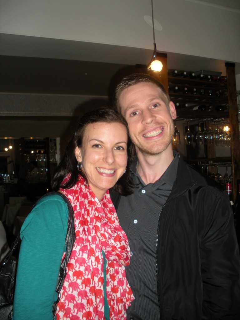Ann Taylor and Dan after enjoying chocolate profiteroles at Restaurant Mariette