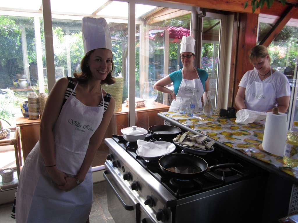 Ann Taylor in the "Villa Ida" kitchen