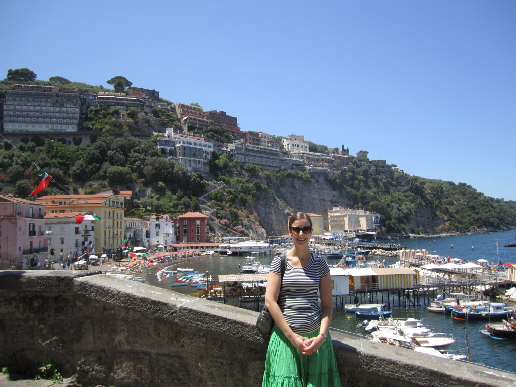 Ann Taylor at Marina Grande. The Hotel Bristol is at the top left.