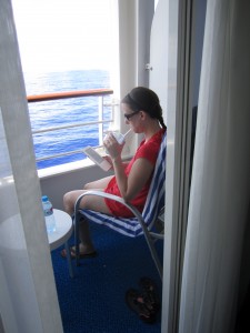 The  shade of our balcony was much nicer than the sun by the pool!