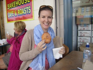 Ann Taylor enjoys a treat in Kawakawa