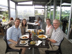 The Auckland tour group stopped for lunch