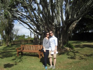 Ann Taylor and Dan in the front yard